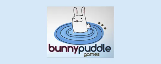 The BunnyPuddle Games logo, a smiling white rabbit in a ring of blue rippling water